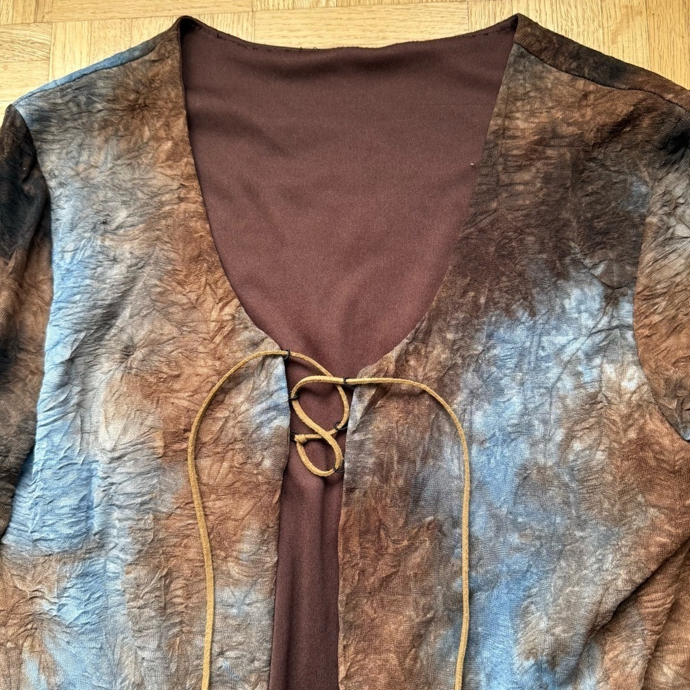 Unknown | women's small Tie-Dye Brown and Blue Long Sleeve Top - Picture 2 of 3